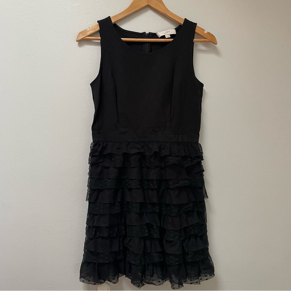 LOFT Dresses & Skirts - Ann Taylor LOFT Black Sleeveless Tiered Ruffle Dress